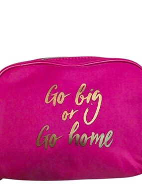 Lancôme Hot Pink Cosmetic Pouch with Gold Plate